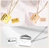 Customzied Envelope Locket Necklace Pendant For Women, Stainless Steel Love Letter Engrave Personalized Secret Message Jewelry