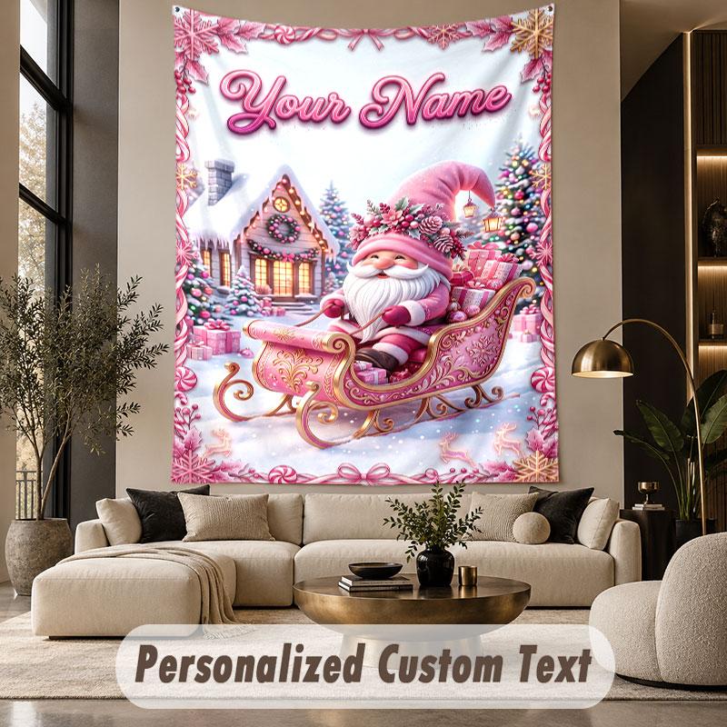Gnome (356) Theme Custom Tapestry Personalized Custom Name Text Wall Hanging Tapestry Home Decor Background Cloth