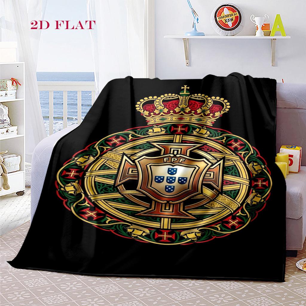 Royal Emblem Design blanket Soft and comfortable Camping trip Air conditioning blanket Office rest blanket Outdoor plush blanket