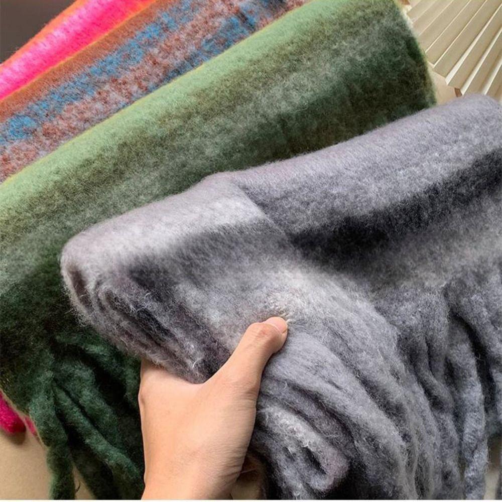 Plysj Vinter Kasjmir Skjerf Duskel Cape Sjal Retro Langt Sjal Student