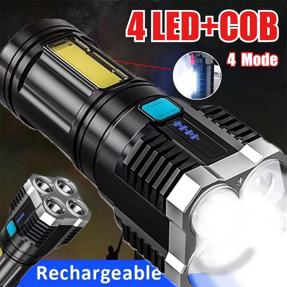 Επαναφορτιζόμενοι Φακοί LED Υψηλής Ισχύος Εξωτερικός Φακός Φως Εργασίας COB Φανάρι LED Φως Φλας Αδιάβροχο Λάμπα Κάμπινγκ Πεζοπορίας