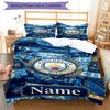 3pcs Duvet Cover Set (1*Duvet Cover + 2*Pillowcase, Without Core), Custom Name Manchester City Pattern Bedding Set, Home Bedroom Decor Gift