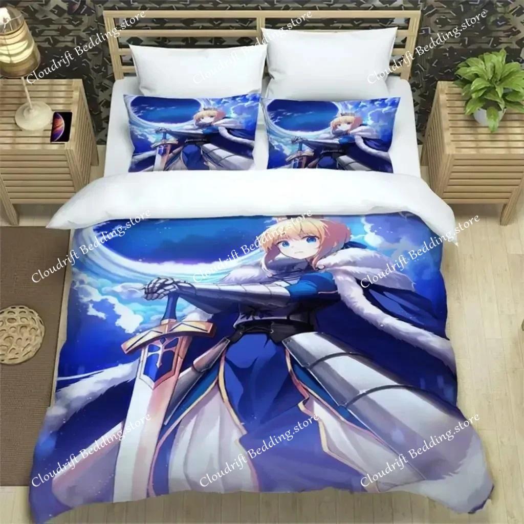 3D Print Fate Stay Night Three Piece Bedding Set Fashion Article Boys Adults for Beds Quilt Covers Pillowcases Gift Quilt Cover