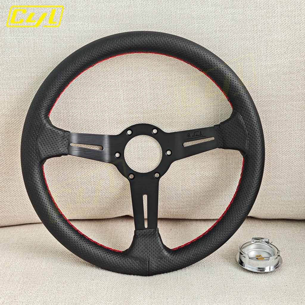 JDM 13inch Universal Leather Steering Wheel Deep Dish Modified Car Sports Tuning Steering Wheel