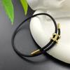 Bracciale in Corda d'Acciaio Inossidabile con Chiusura a H Regolabile, Oro Duro 3D, per Uomo e Donna