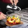 Glass Cooking Pot Glass Saucepan Clear Heat Resistant Stockpot Double Handle Cookware Pot Non Stick Kitchen Cooking Tools