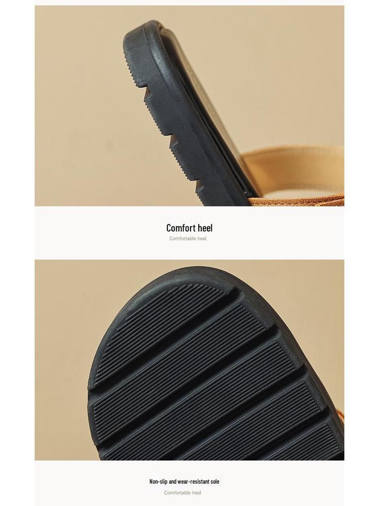 Weiwei Girl Women's French Retro Pointed Toe Woven Roman Slippers Sandals for Summer