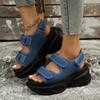 New Ladies Muffin Velcro Platform Sandals