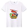 Summer Disney Super Wings Ledi Cartoon Pattern Printed Children's T-shirt Round Neck Casual Parent Child Top Short Sleeve