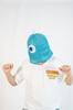 [Primal Blue] PAC-MAN 45th Anniversary Full-Face Ghost Sauna Hat featuring Pac-Man, Inky, Clyde, and Pinky (Inky / Light Blue)
