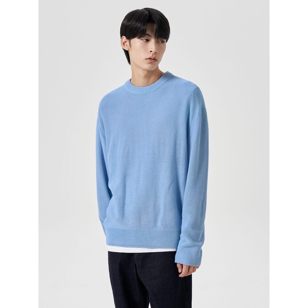 8Seconds Turck Detail Round Knit Sky Blue Sky Blue/M