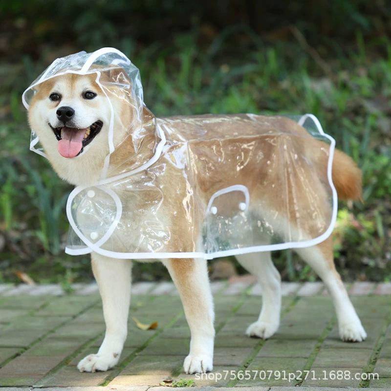 Transparent Waterproof Windproof Dog Raincoat for Large Pets