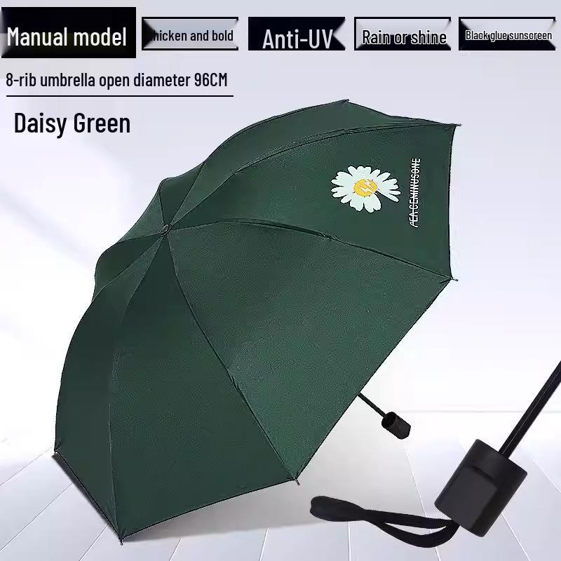 Compact Daisy Automatic Sun & Rain Umbrella - Stylish, Portable, UV Protection for Ladies