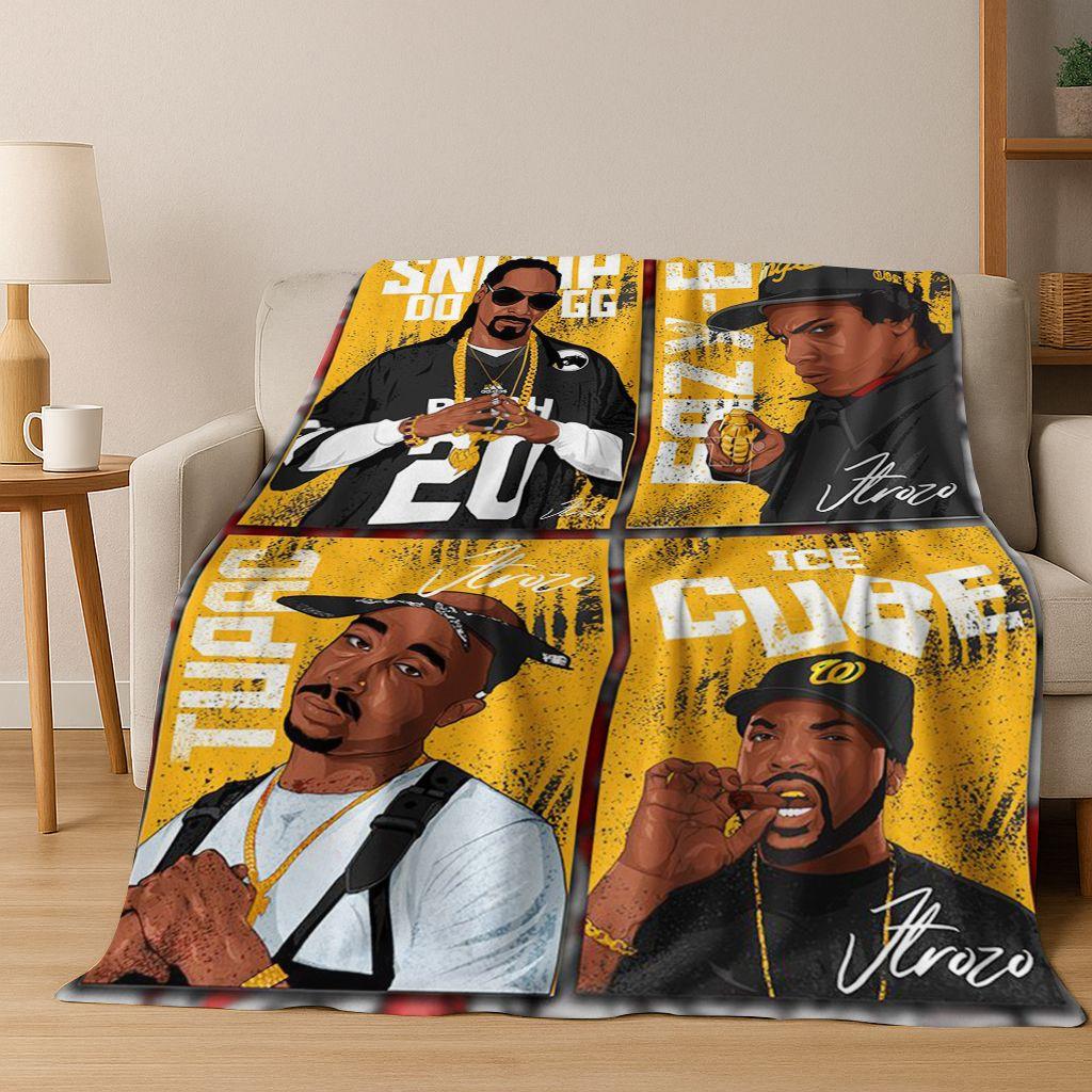 HD Legends Rapper Collection HIP HOP Rap Star Flannel Blanket,Cozy Soft Throw Blanket for Home Bedroom Bed Sofa Cover Gift Kid 75x90cm