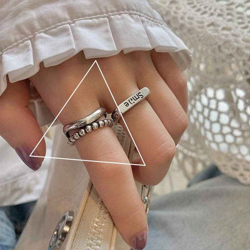 Adjustable Open Stunning Ring With Geometric Retro Themes For Womens Fashion Accessory