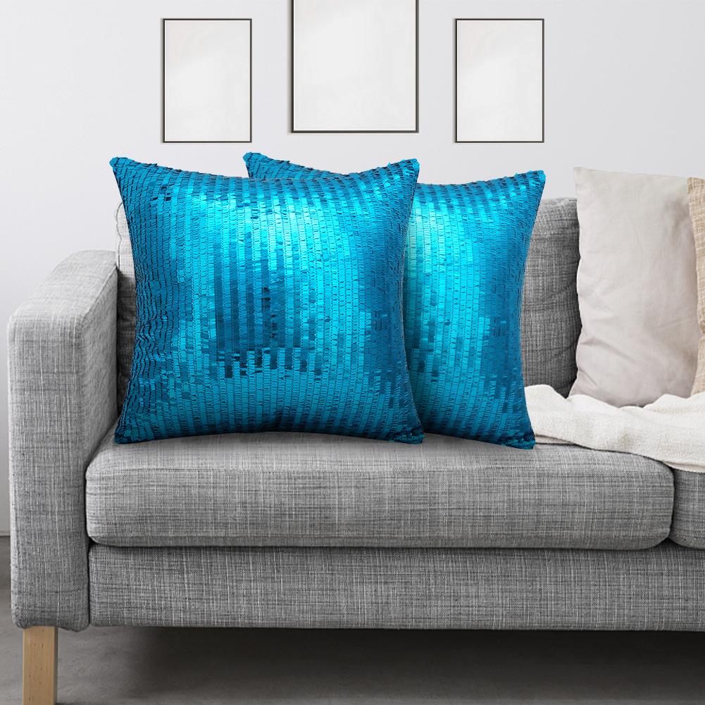 1pcs Glitter Bling Sequin Pillow Covers Solid Color Luxurious Fashion Square Cushion Cases Throw Pillowcase For Wedding Party