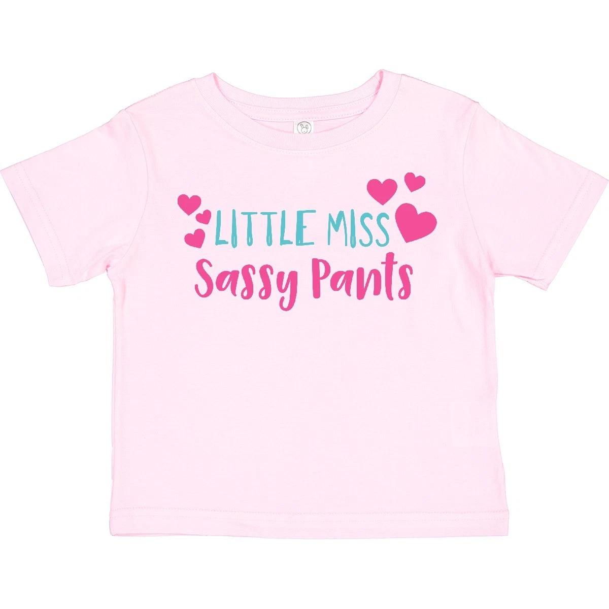 Inktastic Little Miss Sassy Pants, Sassy, Sassy Girl, Hearts Toddler kids boys T-Shirt But 130