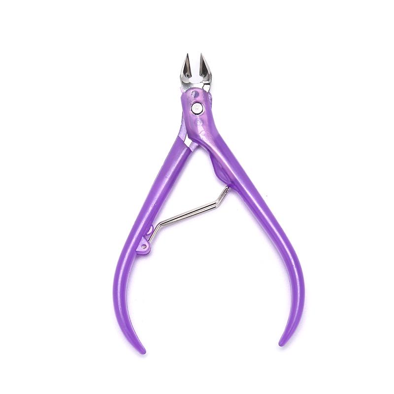 

1Pc Manicure Stainless Steel Scissors Nail Cuticle Clippers Plastic Handle фіолетовий