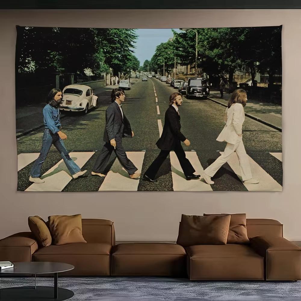 1Pc Classic Rock Themed Polyester Tapestry, 2D Printed, All-Season Festive, Bedroom/Living Room Wall Decor, Ideal For Music Love