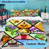 Custom Name 3PCS Zombies Team-Up Bedding Set Including 1pc Duvet Cover And 2pcs Pillowcases for Bedroom, Dormitory Gift Home Decor