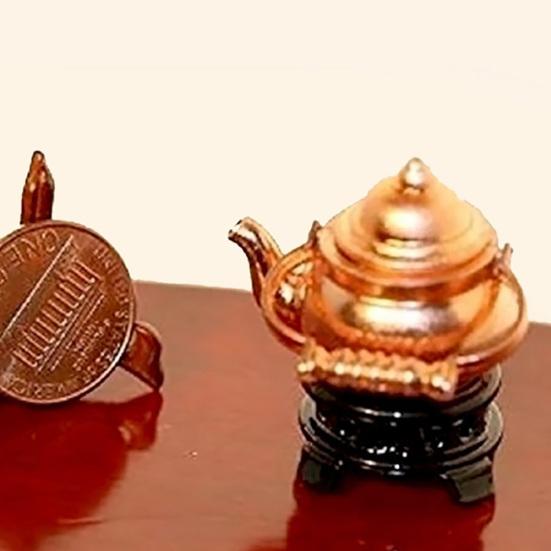 Retro Miniature Kettle Open Lid Toy 1/12 Scale Dollhouse Fairy Doll Home Decor