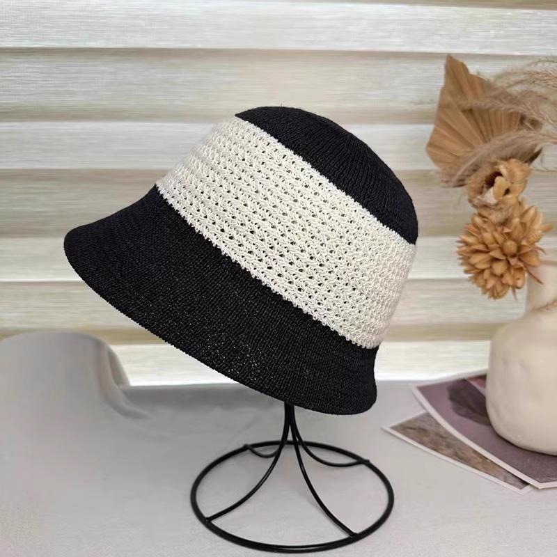 Small Bucket Hat Showing Off The Face  New Imitation Mink Velvet Contrast Color Knitted Fisherman Hat for Women