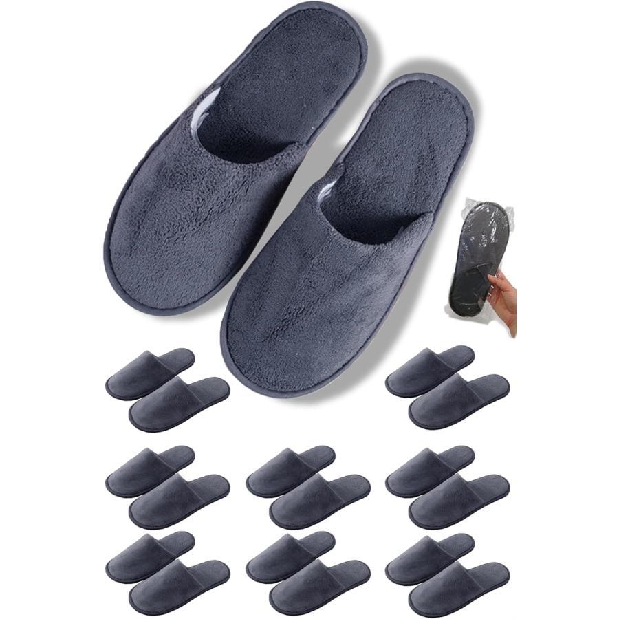 Disposable slippers set, hotel slippers, fluffy, thick, evacuation, disaster prevention, indoor use, for guests, individually wrapped (10 pairs of