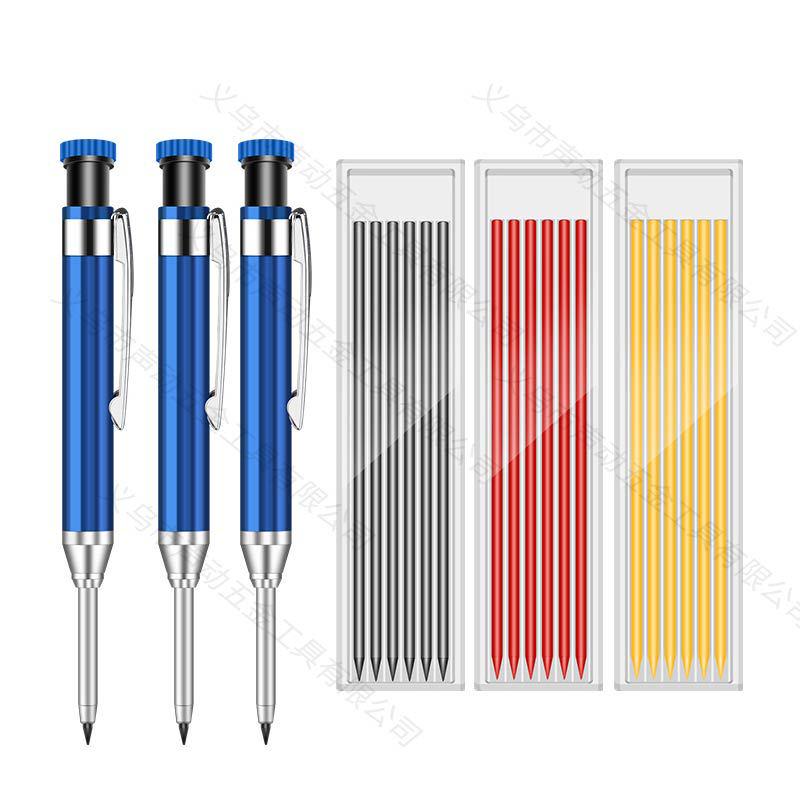 Em estoque: Lápis de Grafite Exclusivo de Metal com Ponta Longa de 2,8 mm para Furos Profundos em Marcenaria & Engenharia para Marcação & Posicionamento