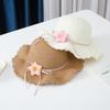 New 2 Pcs Summertime Children Straw Hat and Shoulder Bag Girls Outdoor Flowers Beach Cap Cute Travel Beach Sun Hat Crossbody Bag