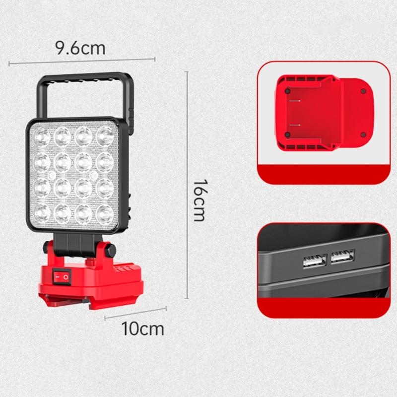 4Inch 3000Lumens Cordless LED Work Light With Double USB Charging Port For DCB206 20V batteries Camping Fishing Light
