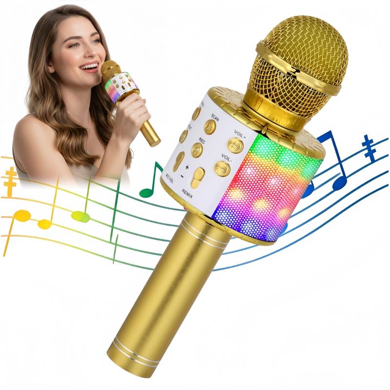 Karaoke Microphone for Kids & Adults - Bluetooth Microphones Singing Mic with Disco Lights, Portable Karaoke Player for Gifts