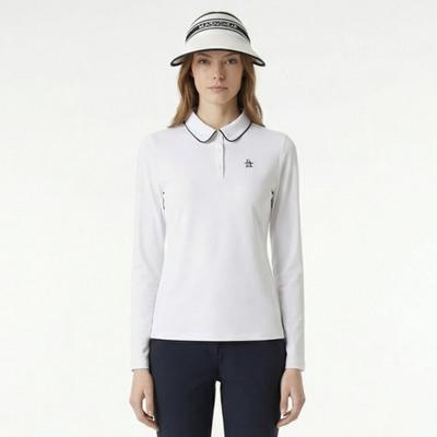 Munsingwear Women Collar PoinT Long Sleeve T shirT whiTe mr122lTl13