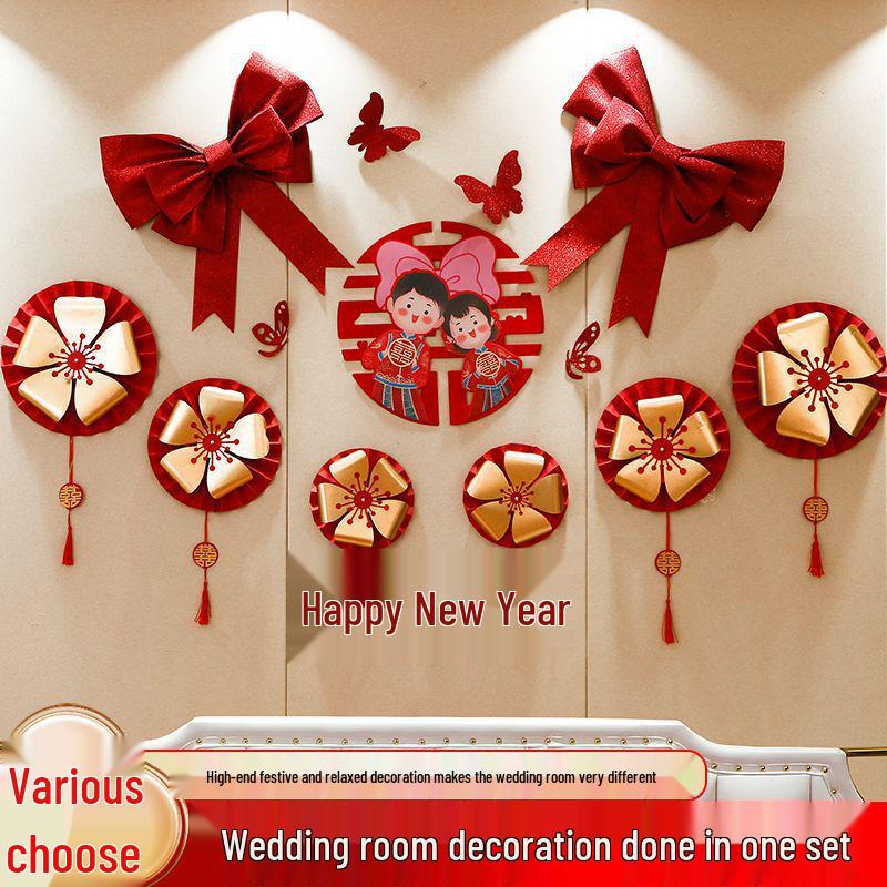 Wedding Bunting Décor Set for Bride and Groom's Room and Living Room Background