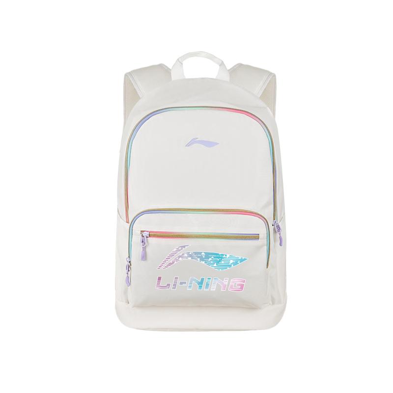 Li Ning Polyester Backpack Unisex White YBSU253-1A7