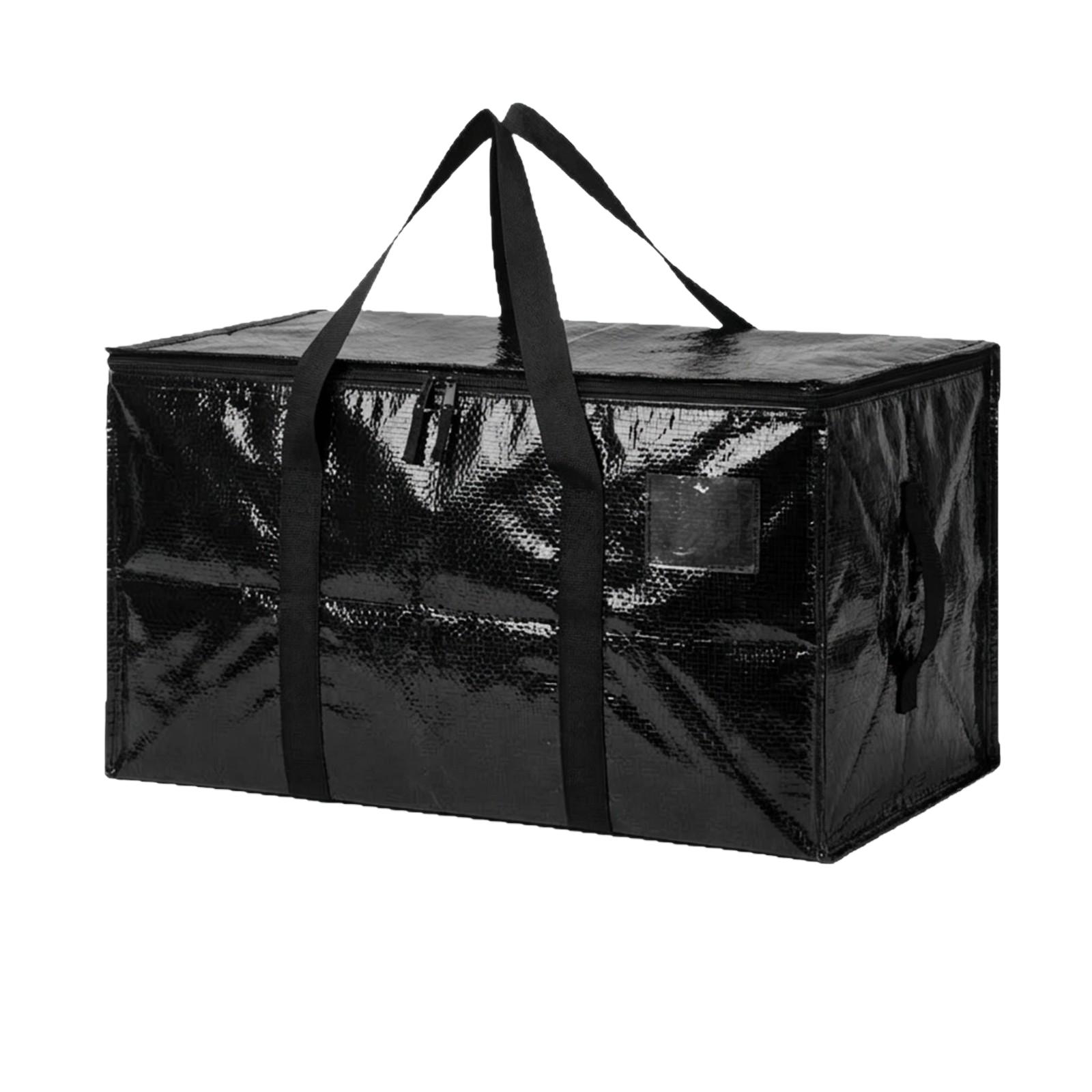 Large Waterproof Woven Storage Bag PE Material Heavy Duty Handle Moving Bag for Travel Storage and Organization with Zipper Closure One Size