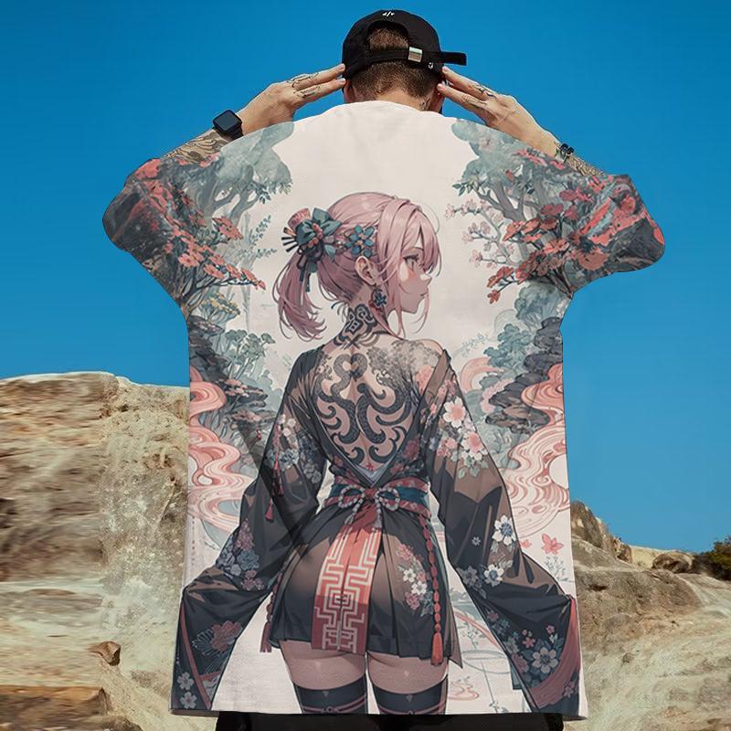 Pánské tričko Beauty Print Tričko s krátkým rukávem Pro muže Street Hip Hop Unisex Oblečení Volné Tričko nadměrné velikosti Top Nové Trička