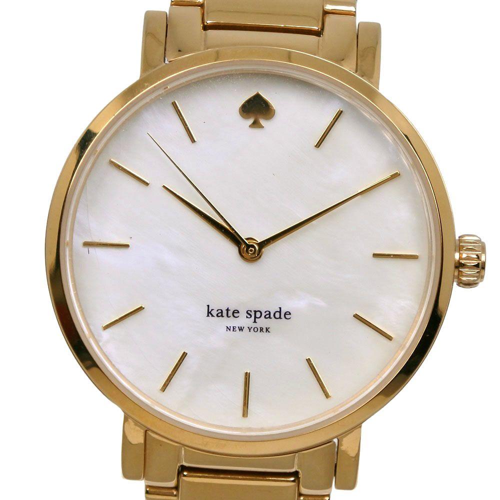 Used [Kate Spade] Kate Spade LIVE COLORFULLY Stainless Steel Gold Color Quartz Analog Display Unisex Shell Dial Watch