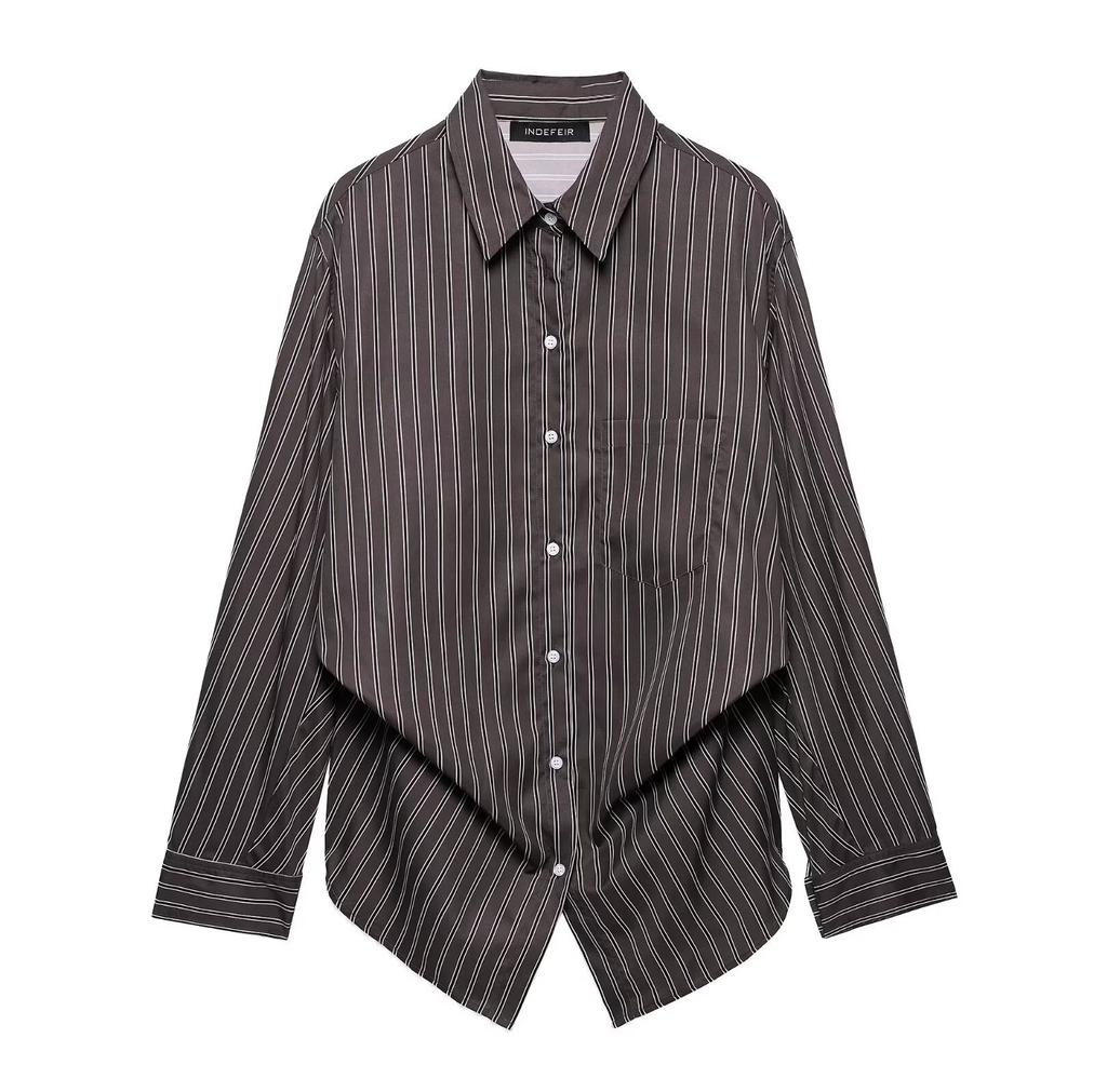 Women's Striped Bat Sleeve Shirt, Long Sleeved Top, Casual Pants