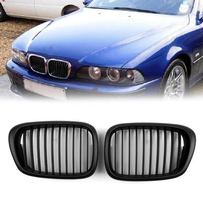 Front Fence Grill Grille ABS Matt Black Mesh For 2001 2002 2003 2004 BMW 5-Series E39