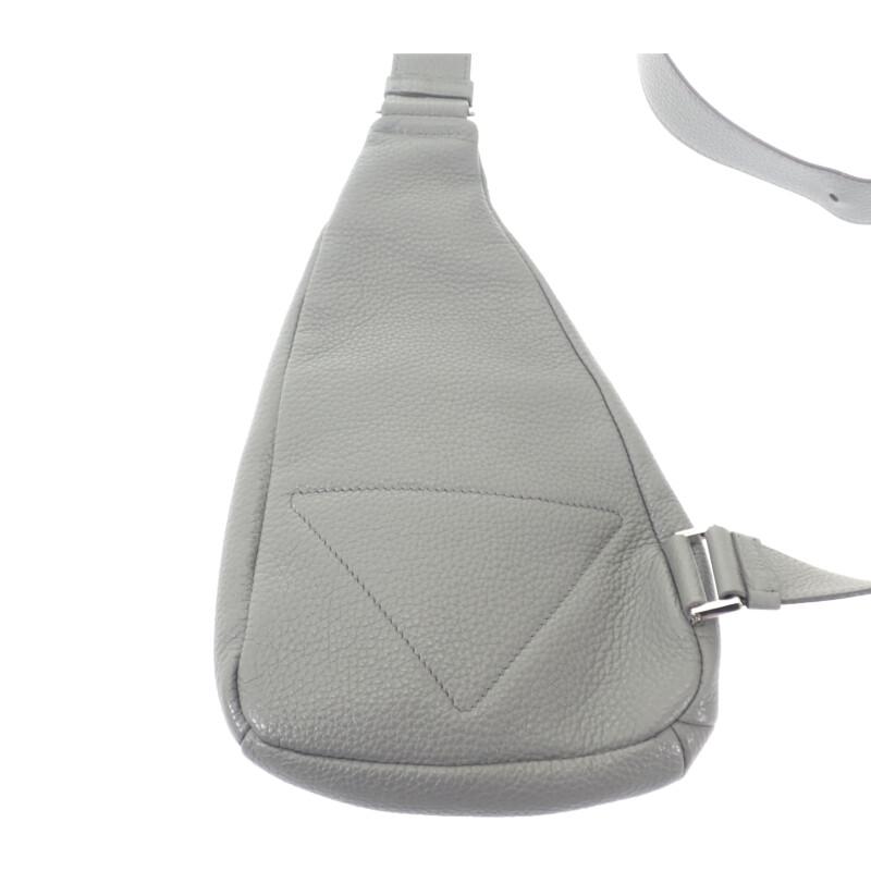 Prada 2VZ098 Body Bag Gray Leather Mens