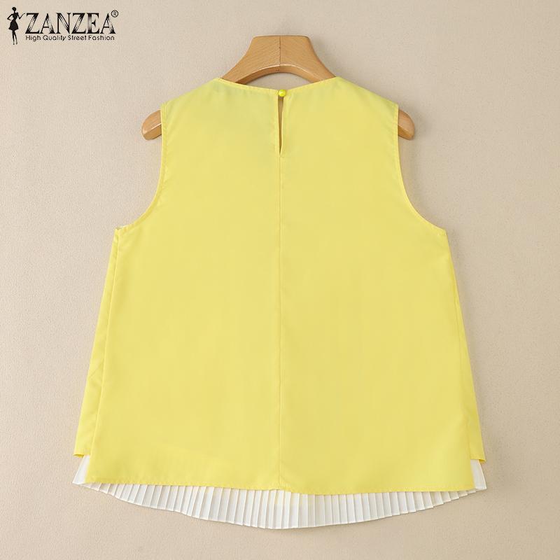 ZANZEA Women Casual Round Neck Summer Sleeveless Tank Tops