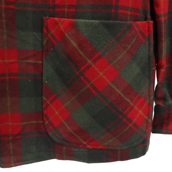PENDLETON 60s 70s vintage check Long sleeve Wool jacket M Red series Men's Used