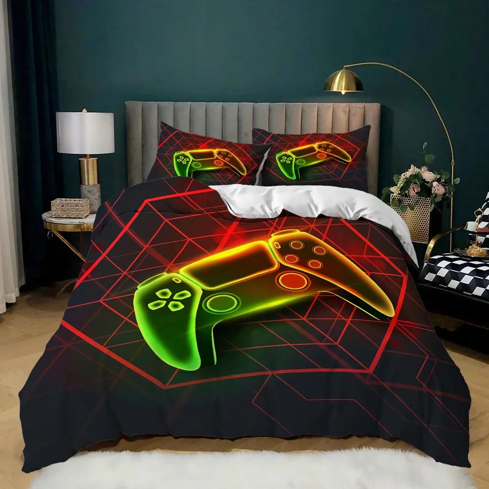 Gamepad Controller Bedroom Bedding Sets For Boys Teen Gaming Duvet Cover Set Twin Size,Play Video Games Comforter Cover Bed Set