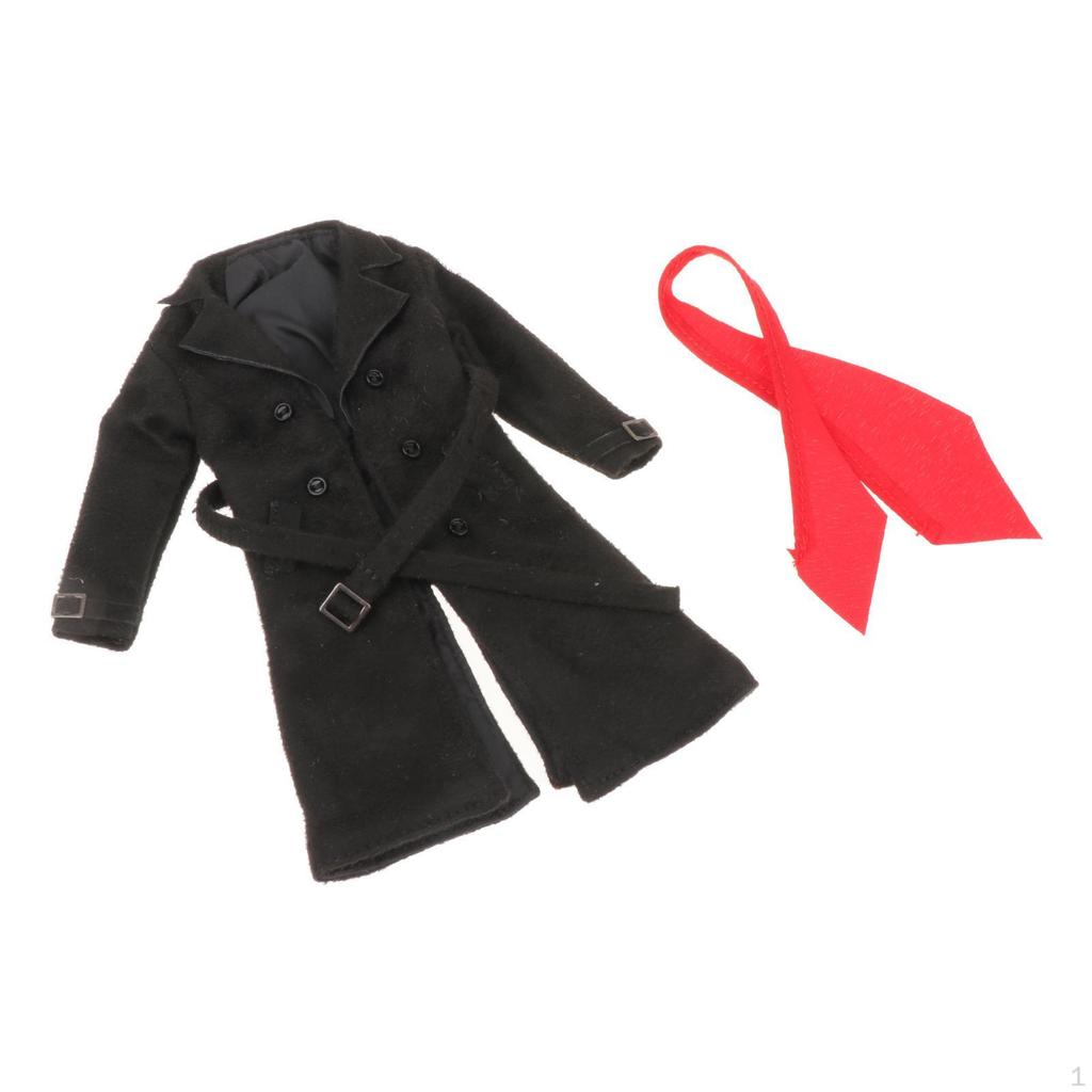 1/12 Scale Figure Wired Trench Coat, Male Coat Costume, Dolls Dress Up Accessory, Miniature