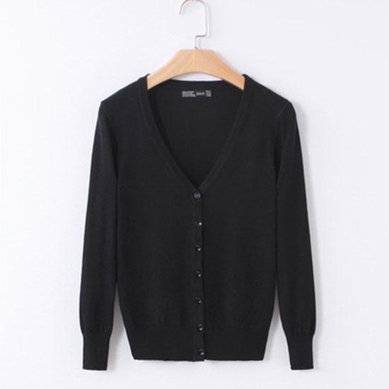 Podzim Zima Dámský tenký svetr Dámský pletený svetr Cardigan Šála Dlouhý rukáv Krátký kabát s výstřihem do V