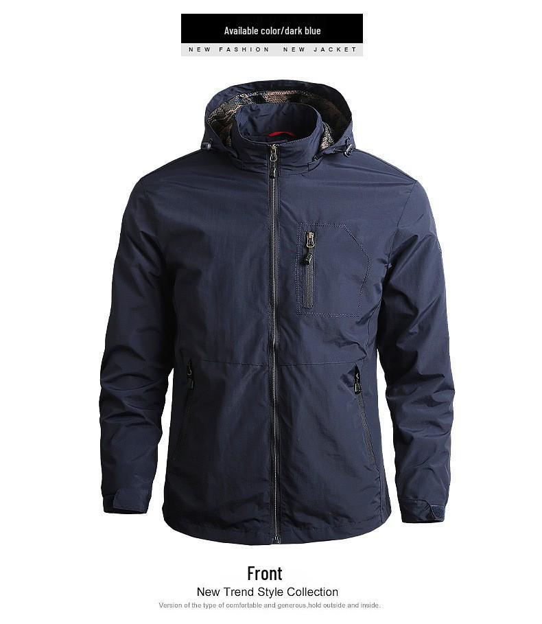 Men's Lightweight Waterproof Hiking Jacket - Spring/Autumn Casual Outerwear