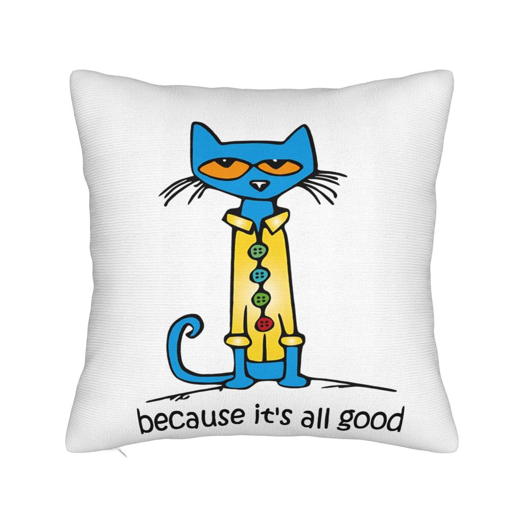 Cute Kitten Petes the cat Square Pillow Cases Cushion Cover Awesome Zipper Decor Throw Pillow Case Cover for Living Room