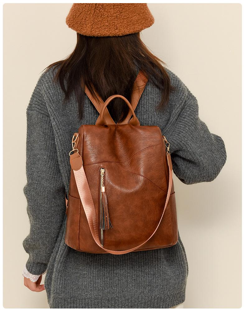 2025 Women's Simple Patchwork Anti-theft Outdoor Travel & Multifunctional Student Backpack