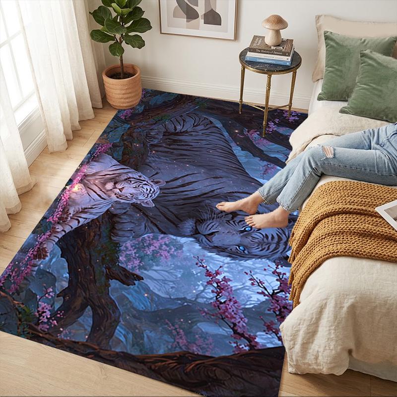 Tiger Forest Living Room Nonslip Area Rug Soft Carpet For Bedroom Game Playroom Sofa Office Home Decor Doormat Christmas Gift C929642