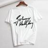 Johnny Hallyday Print T Shirt Women White and Black Shirts Fashion Round Neck Short Sleeve Cotton TShirt